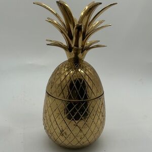 Vintage brass Pineapple Canister, trinket box, Candle holder